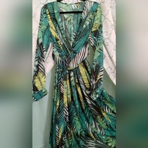 Glamorous tropical themed dress.